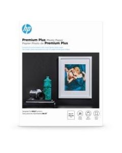 HP Premium Plus Photo Paper for Inkjet Printers, Glossy, Letter Size (8 1/2in x 11in), 80 Lb., Pack Of 25 Sheets (CR670A)