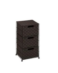 Honey-Can-Do Plastic 3-Drawer Wheeled Cart, 24in x 12in x 12in, Espresso