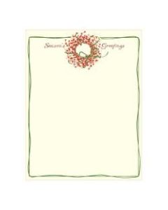 Great Papers! Holiday-Themed Letterhead Paper, 8 1/2in x 11in, Seasons Greetings Wreath, Pack Of 80 Sheets