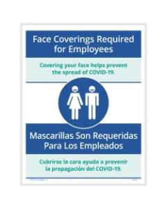 ComplyRight Coronavirus And Health Safety Posting Notice, Face Coverings Required For Employees, English, 8-1/2in x 11in