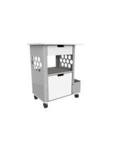 Safco Focal Plastic Rolling 2-Drawer Storage Cart, 33 1/2in x 28in x 20in, Silver