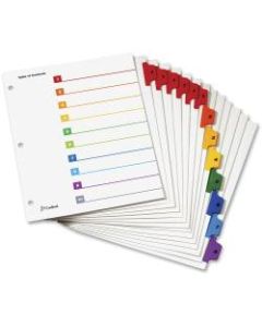 Cardinal OneStep 8-tab Table of Content Dividers - 6 x Divider(s) - 8 Printed Tab(s) - Digit - 1-8 - 8 Tab(s)/Set - 8.5in Divider Width x 11in Divider Length - 3 Hole Punched - Multicolor Divider - Multicolor Tab(s) - 8 / Pack