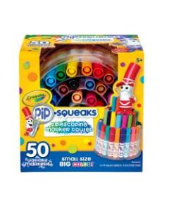 Crayola Pip-Squeaks Markers With Tower Storage Case, Assorted Colors, Pack Of 50