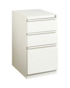 Lorell 20inD Vertical Mobile Pedestal File Cabinet, Metal, White