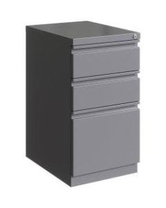 Lorell 20inD Vertical Mobile Pedestal File Cabinet, Metal, Silver