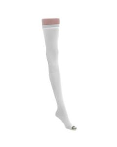 Medline EMS Nylon/Spandex Thigh-Length Anti-Embolism Stockings, X-Large Long, White, Pack Of 6 Pairs