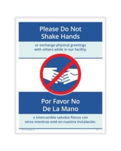 ComplyRight Coronavirus And Health Safety Posting Notices, Please Do Not Shake Hands, English, 8-1/2in x 11in, Set Of 3 Notices