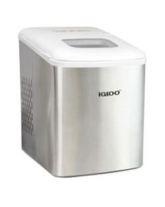 Igloo 26-Lb Automatic Self-Cleaning Portable Countertop Ice Maker Machine, 12-13/16inH x 9-1/16inW x 12-1/4inD, Stainless Steel