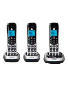 Motorola CD4013 3-Handset Cordless Telephone Set With Digital Answering System, Silver