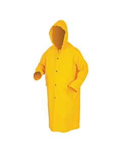 Classic Rain Coat, Detachable Hood, 0.35 mm PVC/Polyester, Yellow, 49 in X-Large