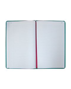 National Brand Sewn Canvas Account Book, 12 1/8in x 7 5/8in, 50% Recycled, Green, 35 Lines Per Page, Book Of 150 Pages