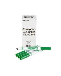 Crayola Washable Broad Line Markers, Green, Pack Of 12 Markers