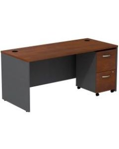 Bush Business Furniture Components Desk with 2-Drawer Mobile Pedestal, Hansen Cherry, Standard Delivery