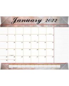 AT-A-GLANCE Stone Monthly Desk Pad, 21-3/4in x 17in, Burgundy Marble, January 2022 To December 2022, 89702