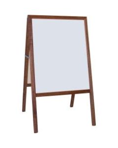 Flipside Dark Frame Signage Easel - Stained White/Black Surface - Hardwood Frame - Rectangle - 1 Each