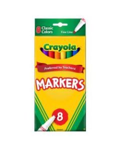 Crayola Fine Line Markers, Assorted Classic Colors, Box Of 8