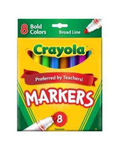 Crayola Broad Line Markers, Assorted Bold Colors, Box Of 8