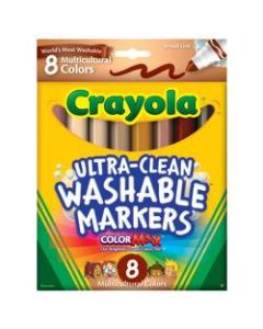 Crayola Multicultural Washable Markers, Assorted Colors, Box Of 8