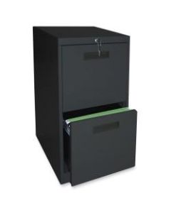 Lorell 22inD Vertical 2-Drawer Mobile Pedestal File Cabinet, Metal, Black