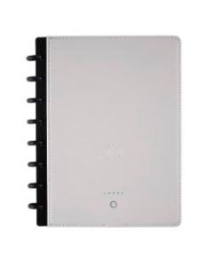 TUL Wireless/Wired Charging Discbound Notebook, Leather Cover, Junior Size, Gray