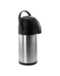 MegaChef 3 L Stainless-Steel Airpot Hot Water Dispenser for Coffee and Tea, Silver/Black