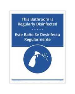 ComplyRight Coronavirus And Health Safety Posting Notice, Bathrooms Regularly Disinfected, English, 8-1/2in x 11in