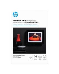 HP Premium Plus Photo Paper for Inkjet Printers, Soft Gloss, 4in x 6in, 80 Lb., Pack Of 100 Sheets (CR666A)