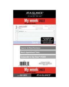AT-A-GLANCE Weekly/Monthly Planner Refill, Desk Size 4, 5-1/2in x 8-1/2in, January To December 2022, 061-285Y