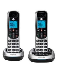 Motorola CD4012 2-Handset Cordless Telephone Set With Digital Answering System, Silver