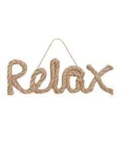 Amscan Relax Word Sign, 4-1/2inH x 13-1/2inW, Brown